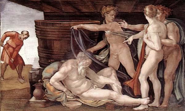 Michelangelo Buonarroti Drunkenness of Noah oil painting image